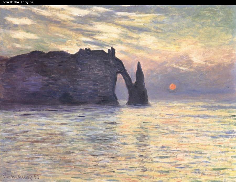 Claude Monet The Cliff,Etretat,Sunset